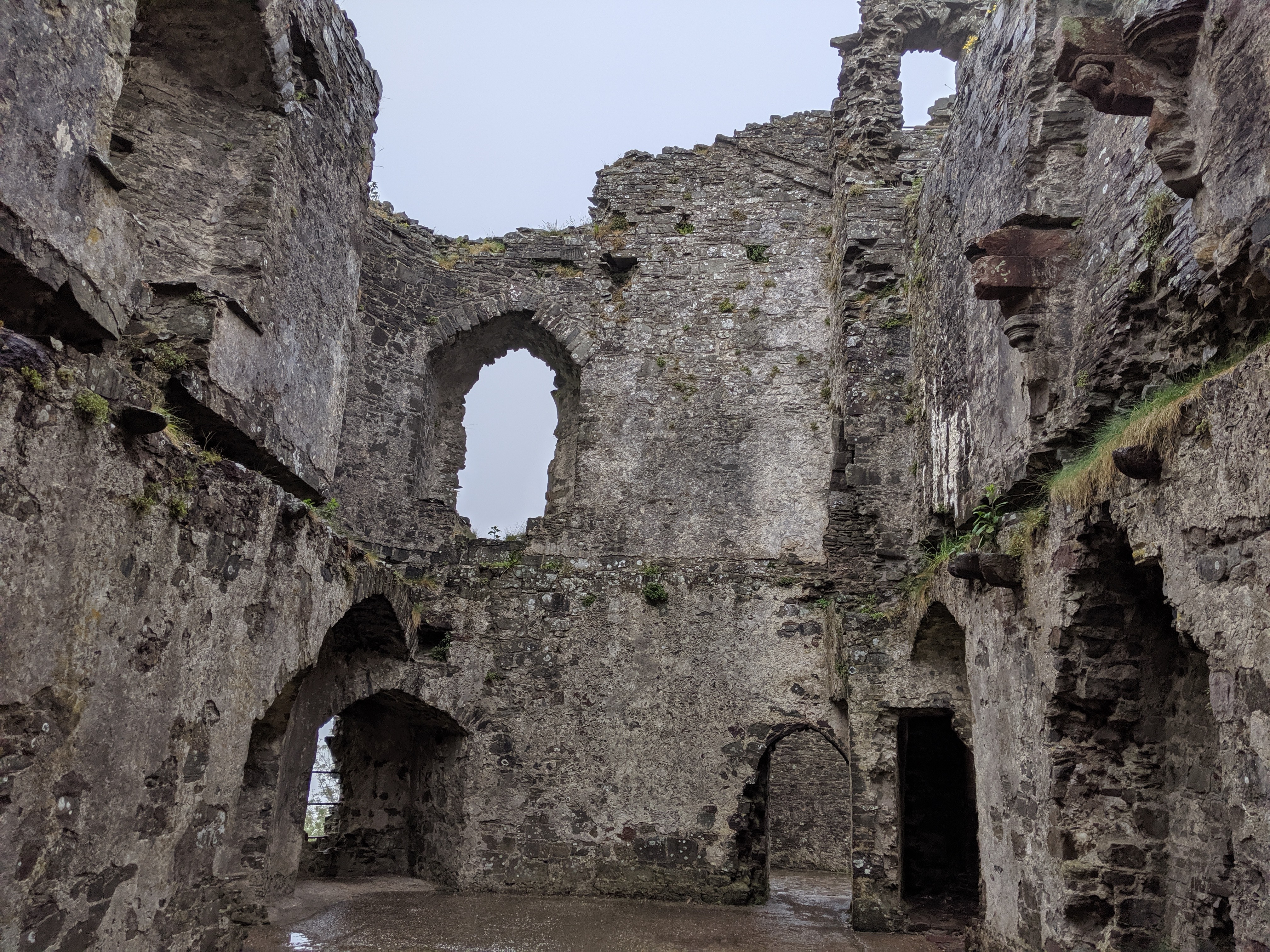 Inside Llansteffan castle.