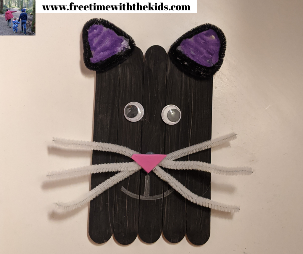Cat lolly stick craft | Halloween children's activities | Free Time with the Kids | Cheap children's crafts